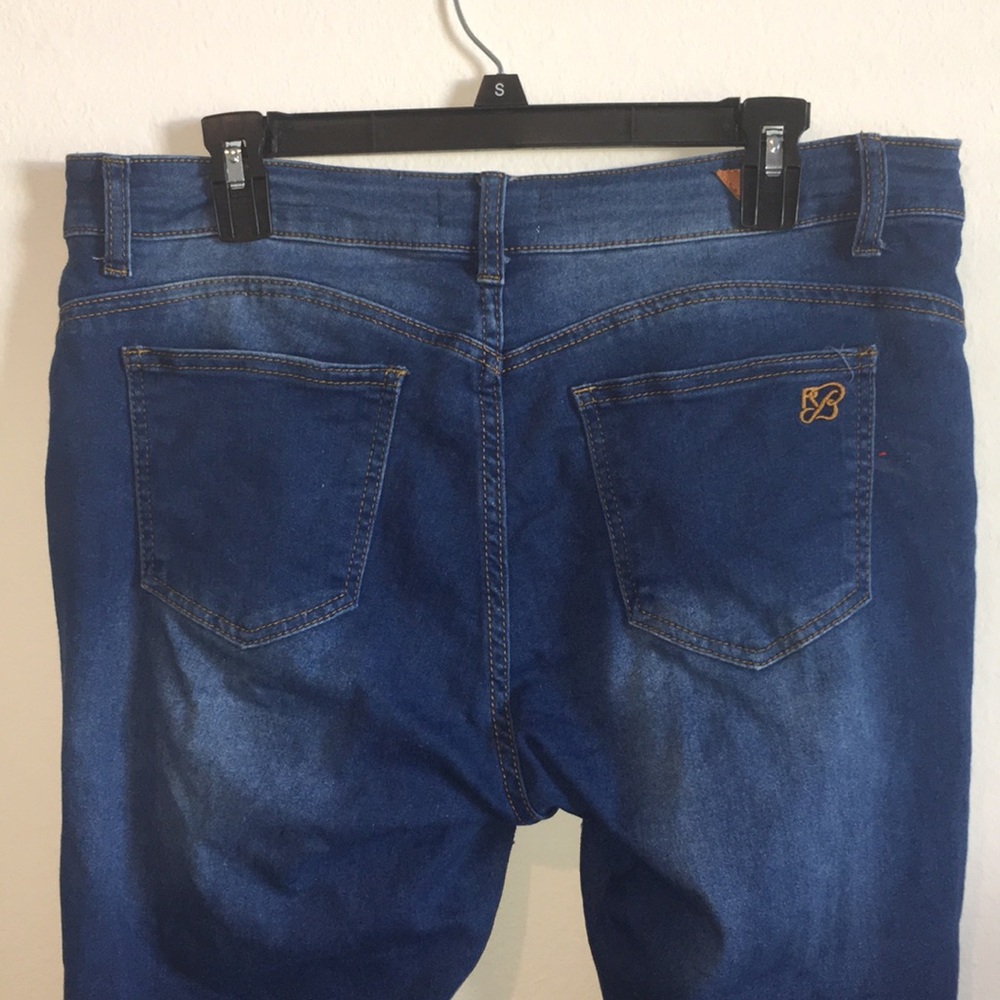 Red Button Butt Lift Jeans